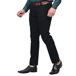 Men's Cotton Black Trouser