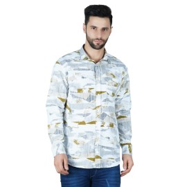 Men's Olive jack Print Shirt