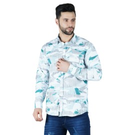 Men's Green jack Print Shirt